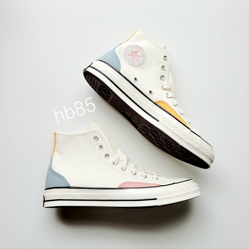 Converse Chuck 70 Hi Egret Tidepool Grey Yellow Men's 10 Women's 12 - Picture 1 of 6